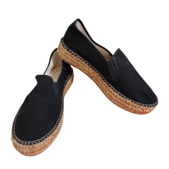 NEW VISCATA Barcelona Black Platform Canvas Espadrilles Womem's size 9.5 - Picture 1 of 10
